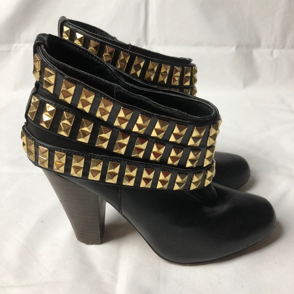 Betsey Johnson Shoes - BETSEY JOHNSON Studded Leather Ankle Boot Booties